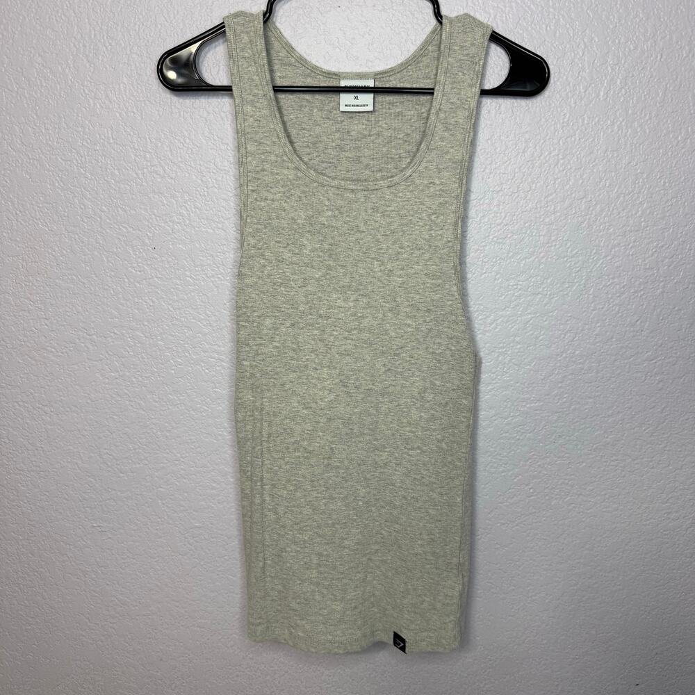 Gymshark Ribbed Tank Top XL Light Grey Core Marl